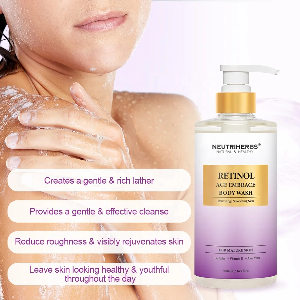Private label herbal natural skin whitening lightening liquid vitamin c body wash shower gel for men women