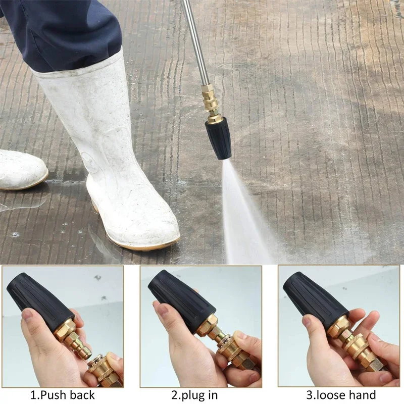 1/4 Inch Rod Jet Car Cleaning High Pressure Water Gun Extension for K2 K3 K4 K5 K7 Lavor YILI Black Decker with Nozzle