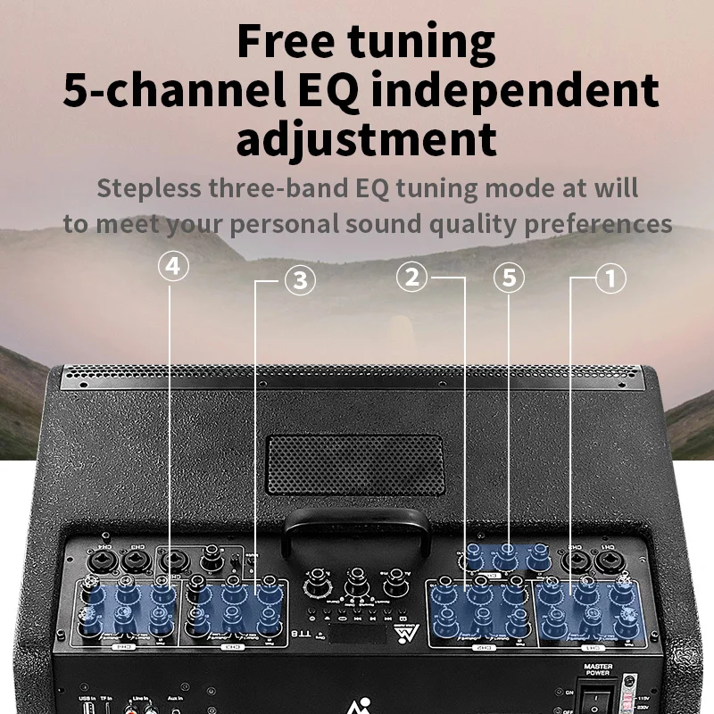 Lihui TT8 Bluetooth Professional Speaker 8inch Outdoor Performance Portable  with Battery  Bluetooth Speaker