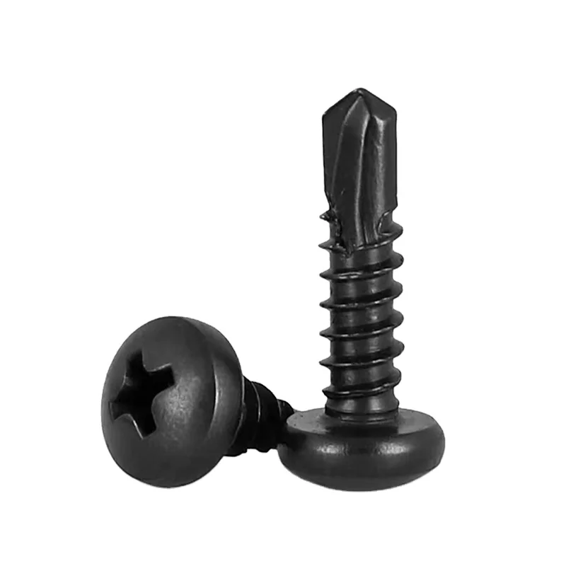 4.2mm ASTM A325 A307 GR2 GR5 Gal Steel Black Oxide Phillips Drive Pan Head Round Head Self Drilling Screw Roofing Screw DIN7504