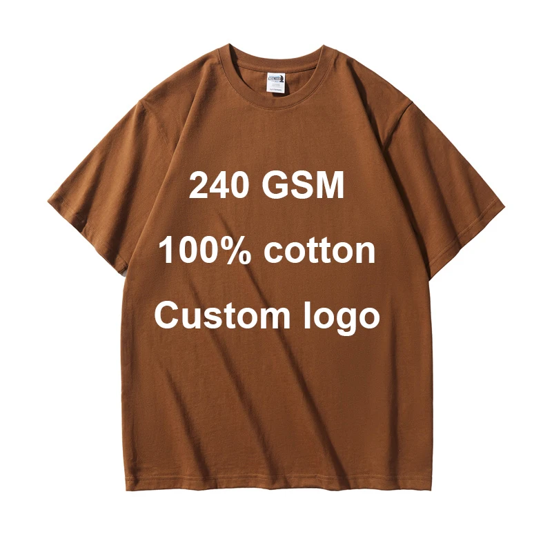 240 GSM мужские базовые футболки 100% хлопковые с круглым вырезом коротким рукавом индивидуальным логотипом печать США Размер обычная футболка