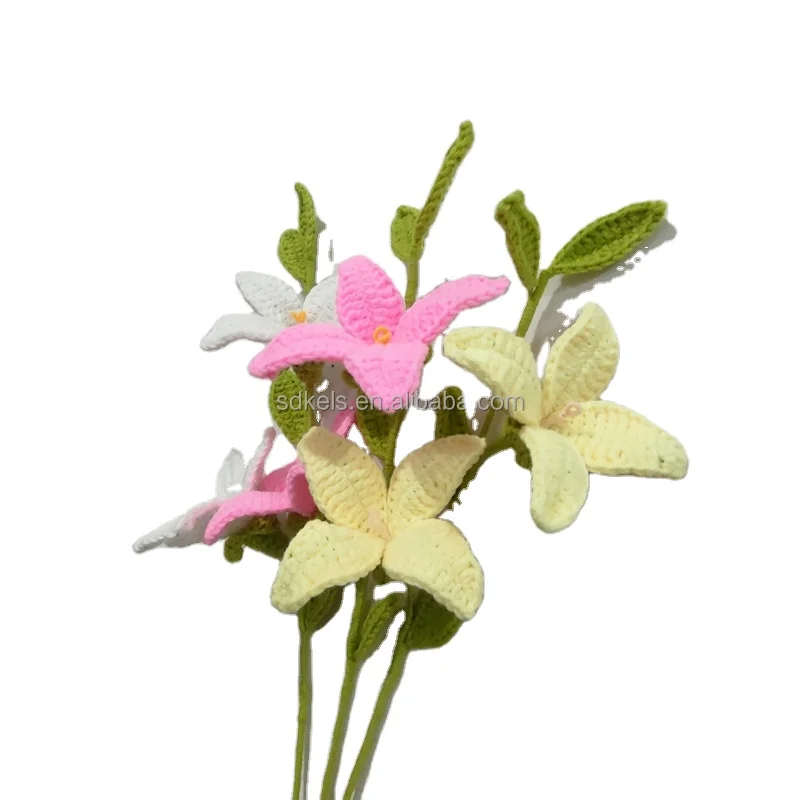 Handmade Knit Sunflower Bouquet Diy Crochet Woven Kit Woolen Thread Flowers for Mother Gift Wedding Decor Handicrafts