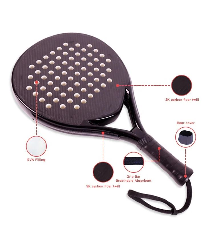 Outdoor Stringing Machines Pendant Paddle Beach Tennis Racket Carbon Fiber Power Lite Pop