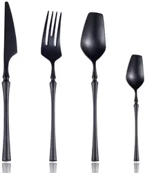 Nordic high quality stainless steel Black flatware, matte Black cuttlery cutlery set spoon fork knife