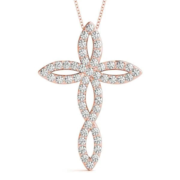 Men Women Infinite Cross Pendant Necklace Rhodium Silver Gold CZ Crystal Diamond Cross Pendant