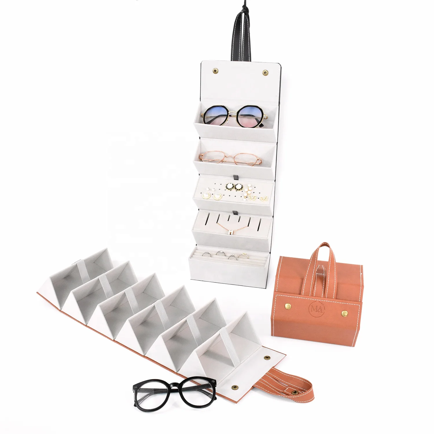 Bestpackaging multi use 5 slot Sunglasses Organizer Case with Multi Slot  Hanging jewelry  Organizer Storage Box Travel  Case