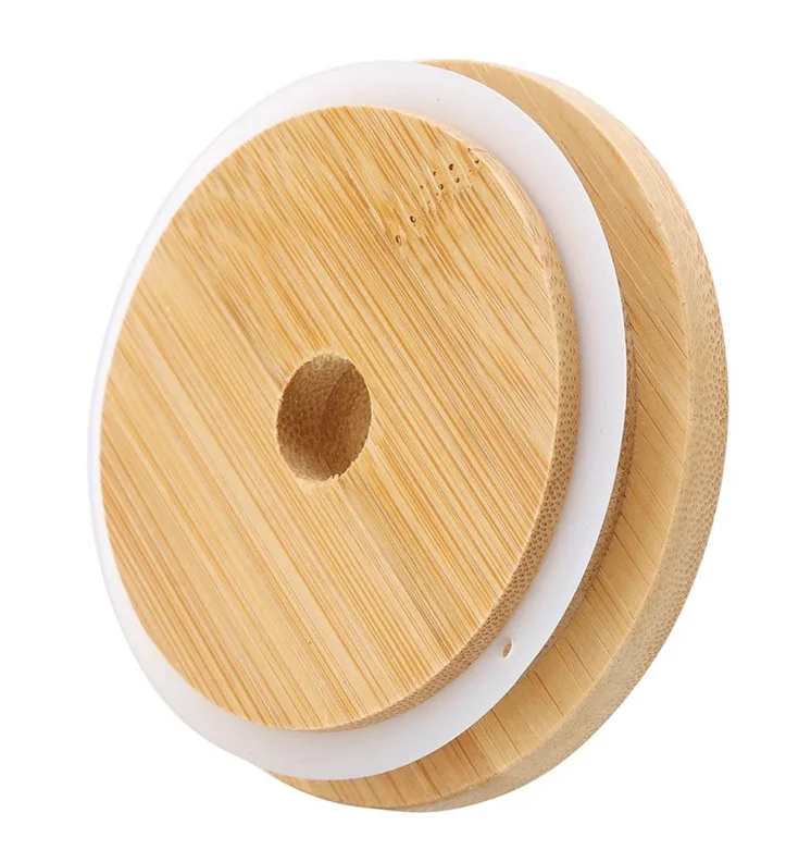 
Airless Nature Bamboo Lid with Center Holewith Silicone ring 