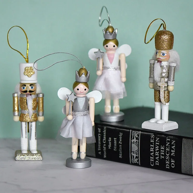 New Arrive Customized Christmas Gift New Mini Interior Pendant Nutcracker For Christmas Wood Doll Ornament