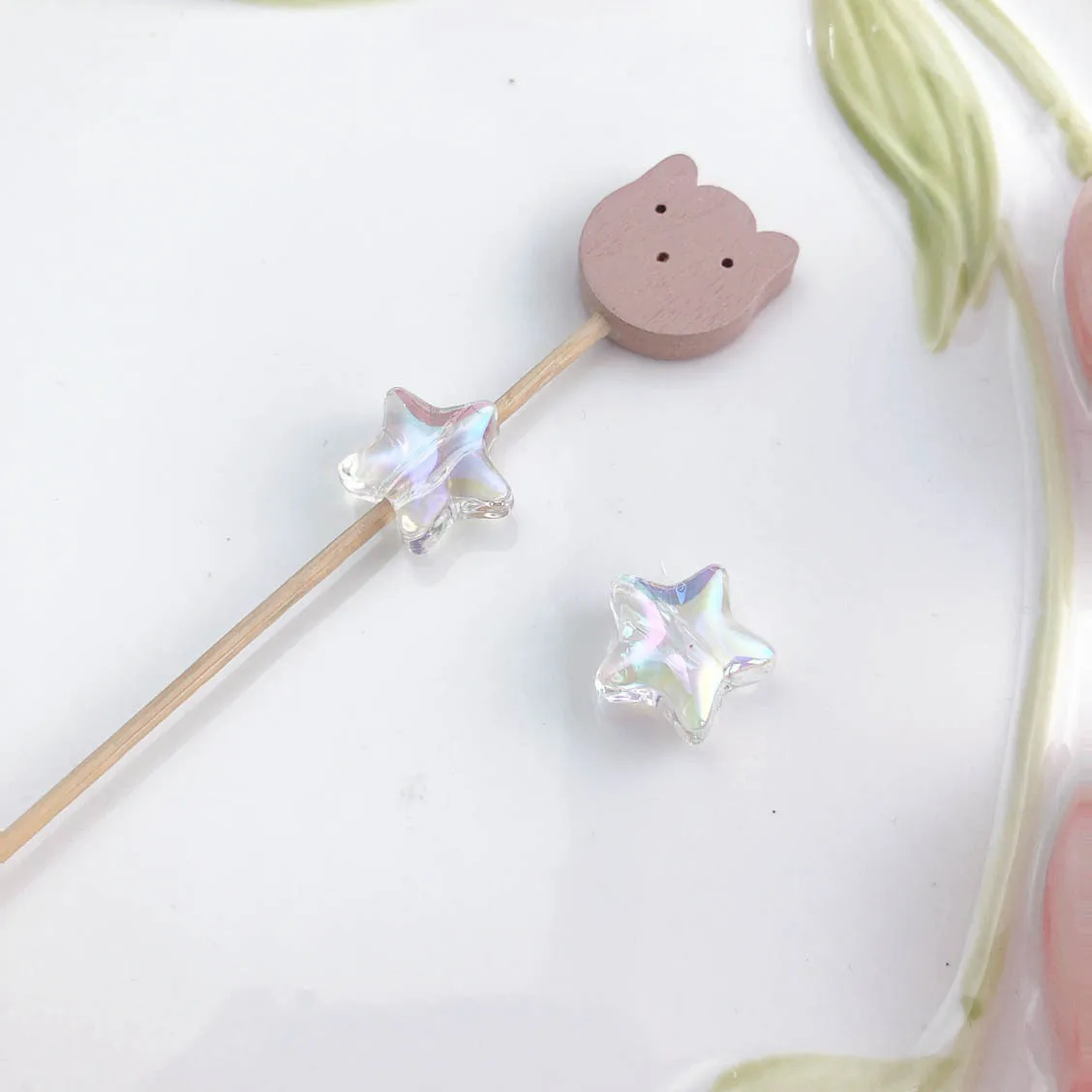 Simple 14-25mm Colorful Hollow Heart Star Beads Handmade Acrylic Beaded Charm For DIY Bracelet Necklace Jewelry Accessories