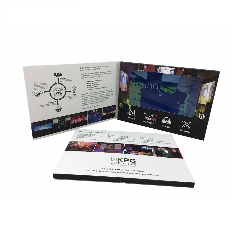 Factory Hot Sale 7 Inch LCD Booklet Business Brochure Video Book and Greeting Card Paper Gift for Business Advertising