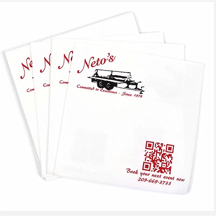 Custom logo printed disposable cocktail restaurant bar paper napkin