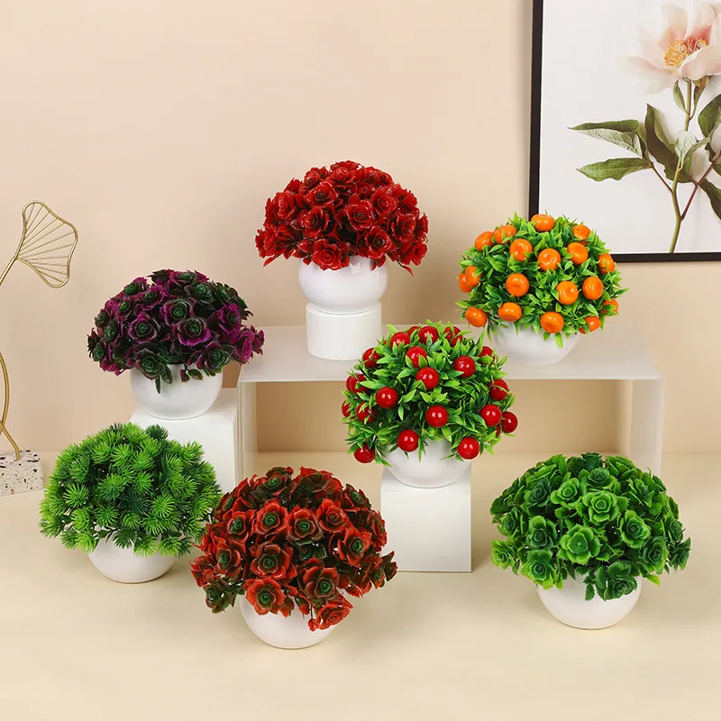 Реквизит для фото искусственное оранжевое дерево в горшках пластиковые искусственные цветы растение Открытый Двор Сад Балкон цветочный Декор дома