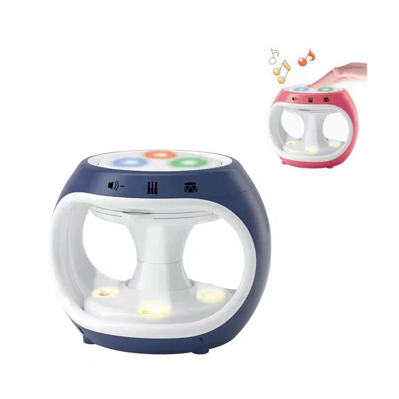 Baby hand beat drum musical instrument toy toddler early learning electronic rotating projection hand clap drum with light music