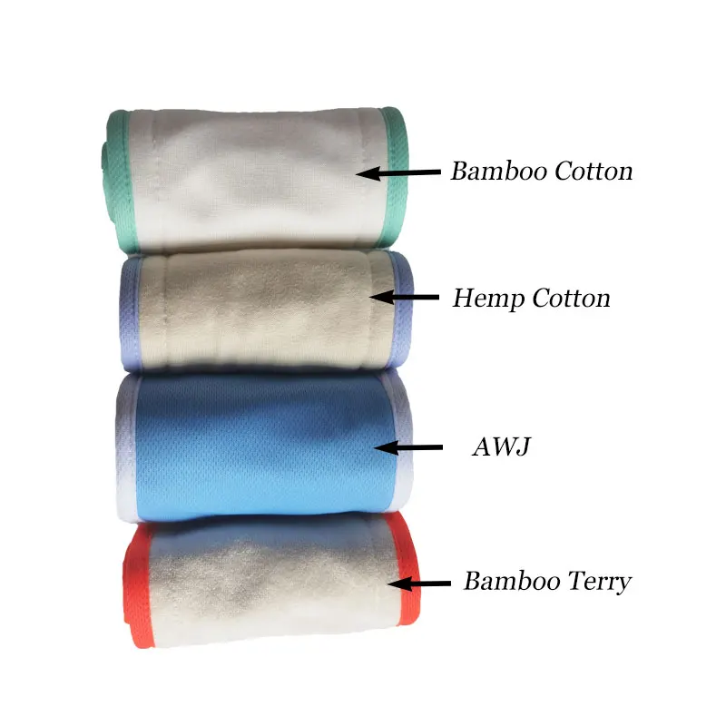 Custom super absorbent washable reusable nappy hemp cotton inserts 4 layers 6 layer cloth diaper bamboo hemp insert