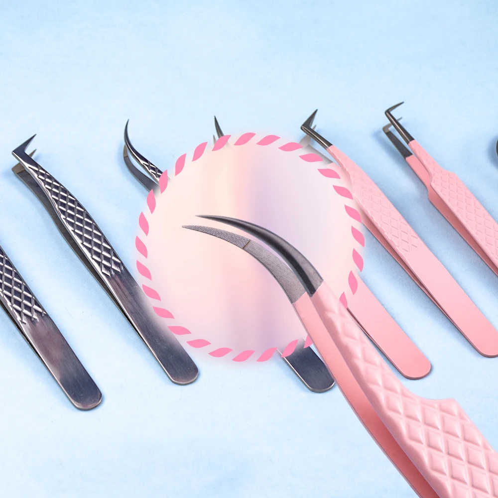 Gollee 90 Degree Stainless Steel Scissors  Fiber Tip Tweezers for Volume Lash Eyelash Extension With Tweezer Fiber Tip
