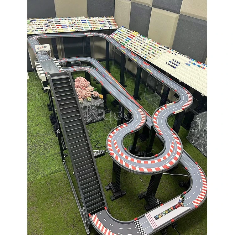 Diy custom large f1 car simulation rally tray billiard marbles pinball rolling bead battle run race maze marble track
