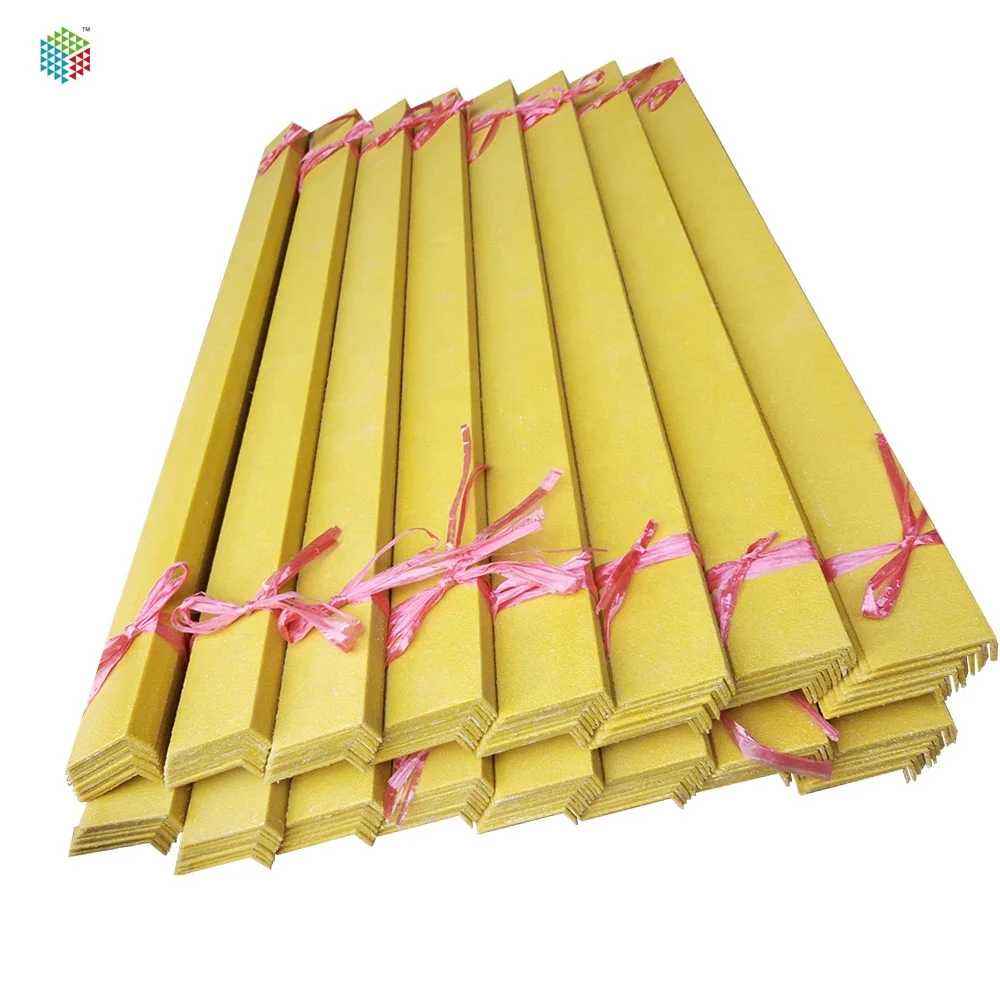 Black and yellow warning effect hazard stripe frp grp anti-slip nosing