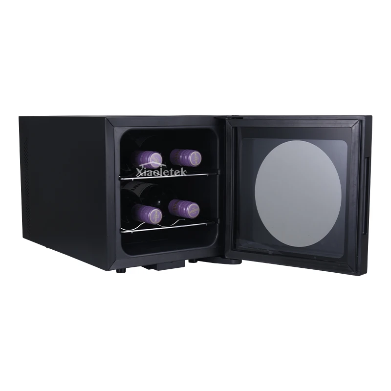 Led Mini Portable Luxury Wine Beverage Cooler 4 Bottles External Controls 12L Wine Cooler Refrigerator
