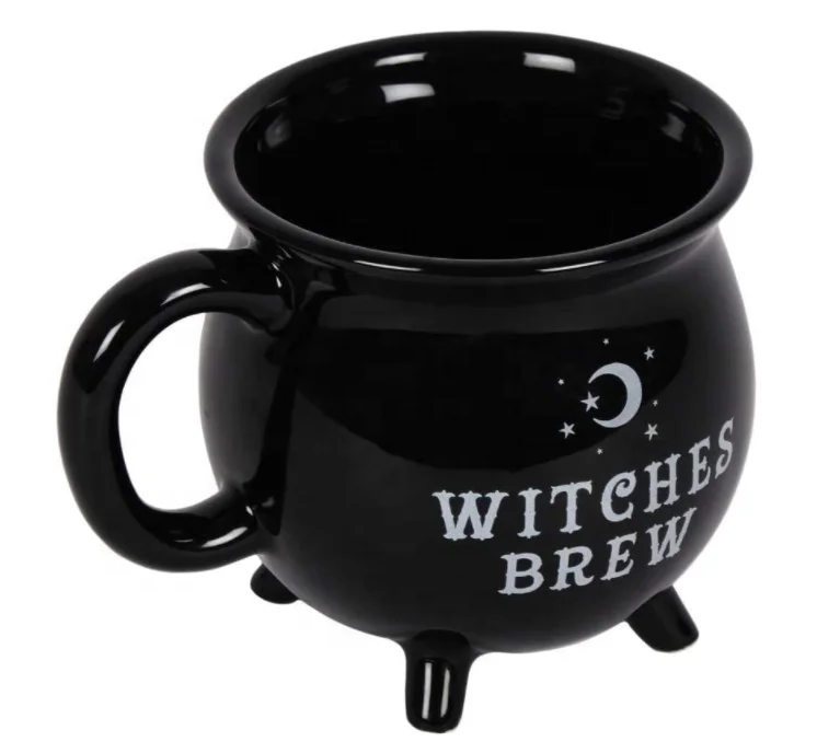 Black Witches Brew Cauldron Mug for Halloween Giftwares