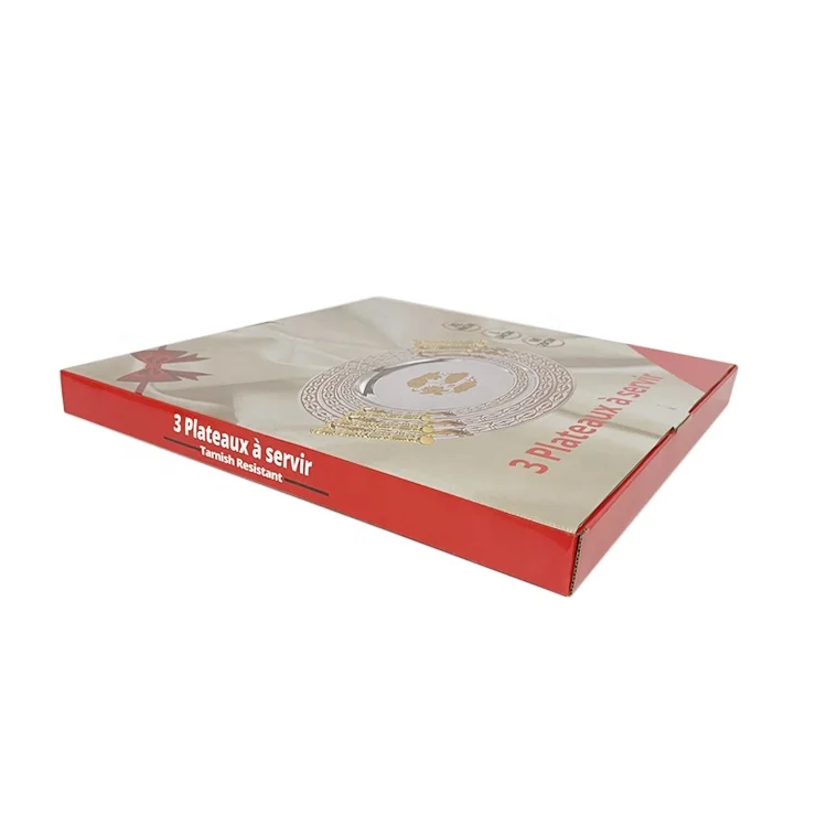 Stainless Steel Plateaux 3pcs Round Mirror Serving Trays Inox  Luxury Arabic Middle East Gold Metal Tray Set