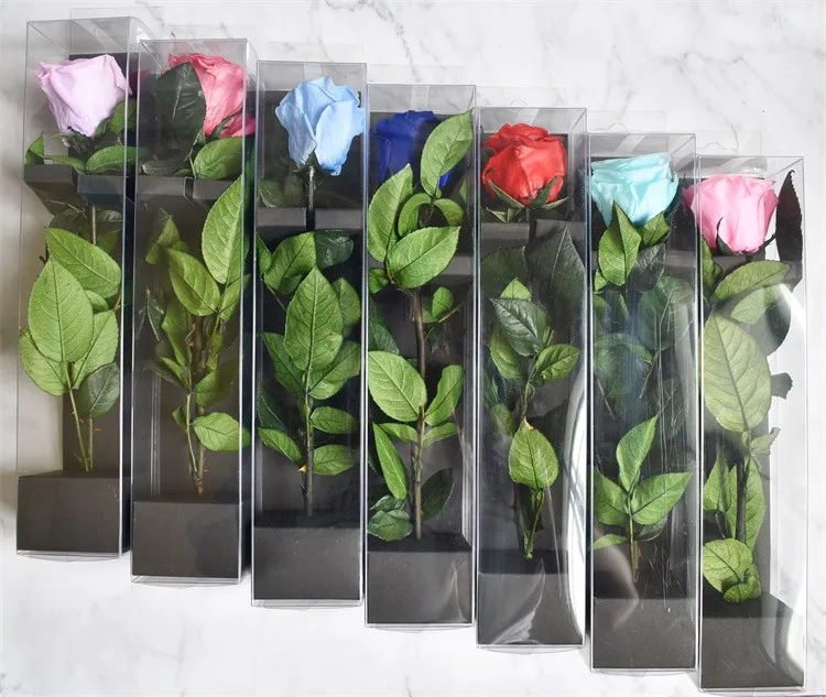 E-1281 Eternal Flower Real Preserved Rose with Stem