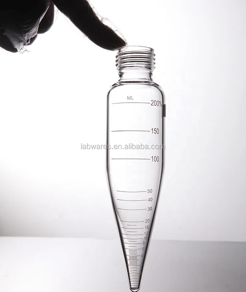 Lab Glass 100 ml Oil Conical Graduated Centrifuge Tube With Screw Cap