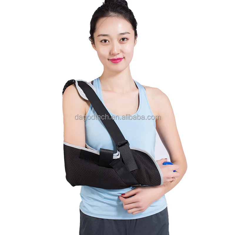 Arm Sling for Broken Fractured Bones Elbow Wrist, Adjustable Shoulder Immobilizer & Rotator Cuff Support Brace, Split Strap