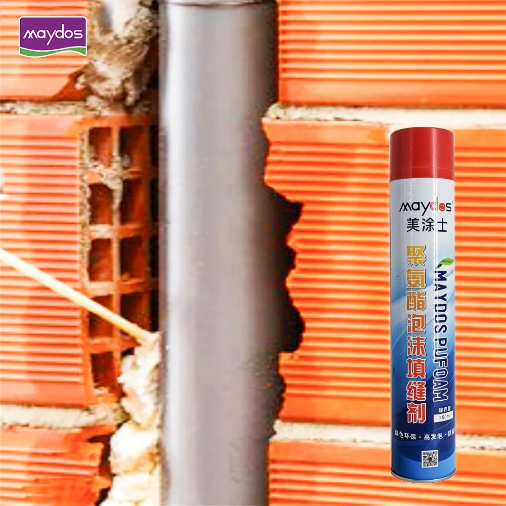 Non Toxic PU Construction Sealant Crack Filler PU Spray Foam Liquid 750ml with Fluorine Free Expanding Agent