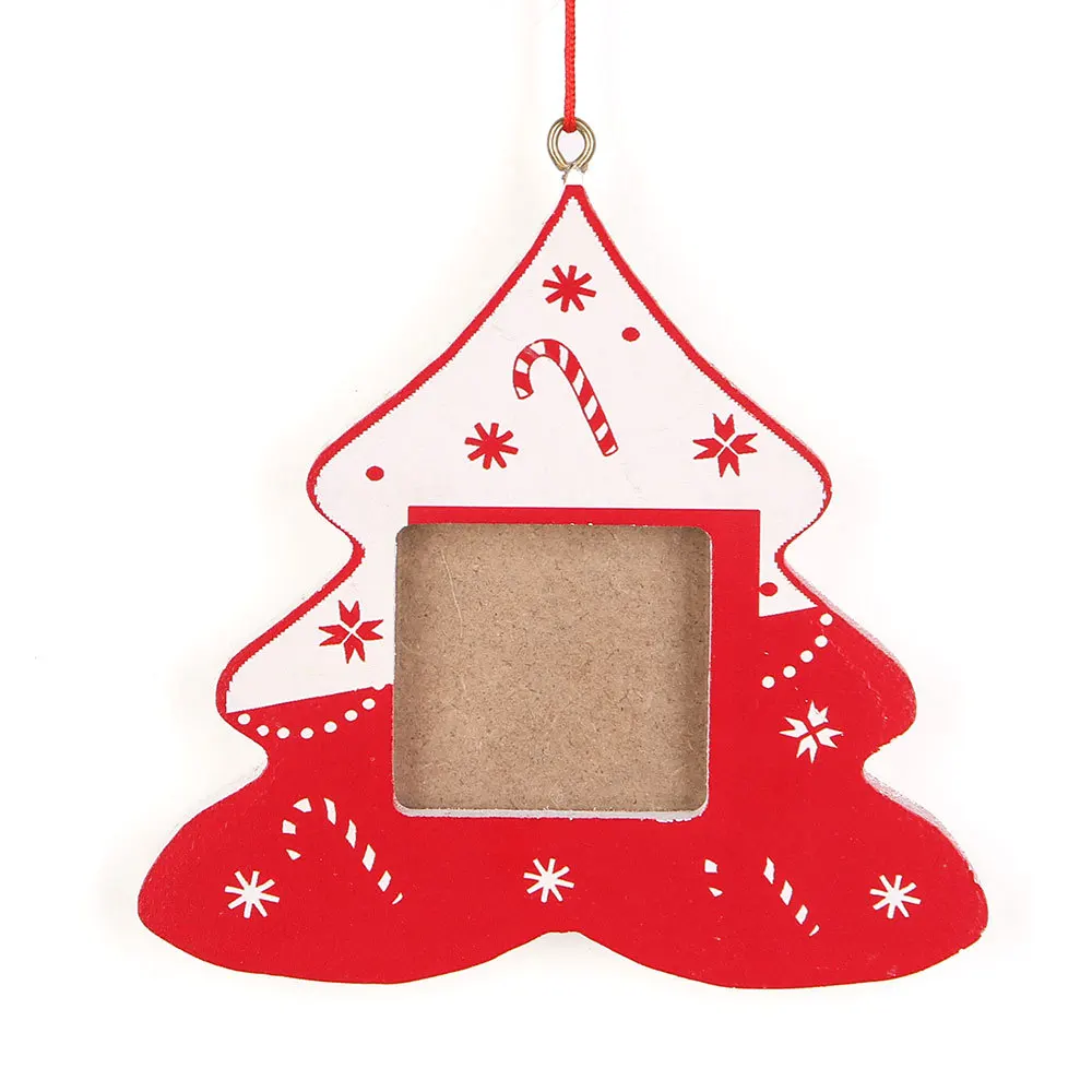 
Hot Selling Christmas decorations Wooden printed snowman Xmas picture hanging frame ornament 