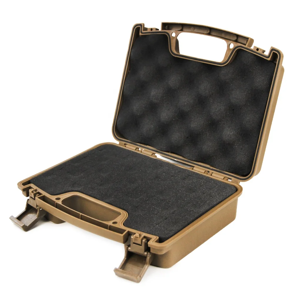 Light-weight PP Compact Gun Storage Case with Foam for Handguns Equipment Plastic Carrying Case Tool Box
