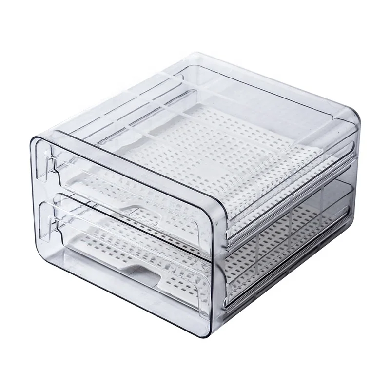 Storage Containers Stackable Onion Garlic Fridge Storage Box with Lids Strainer Hot Sale Plastic Storage Boxes & Bins Carton Box