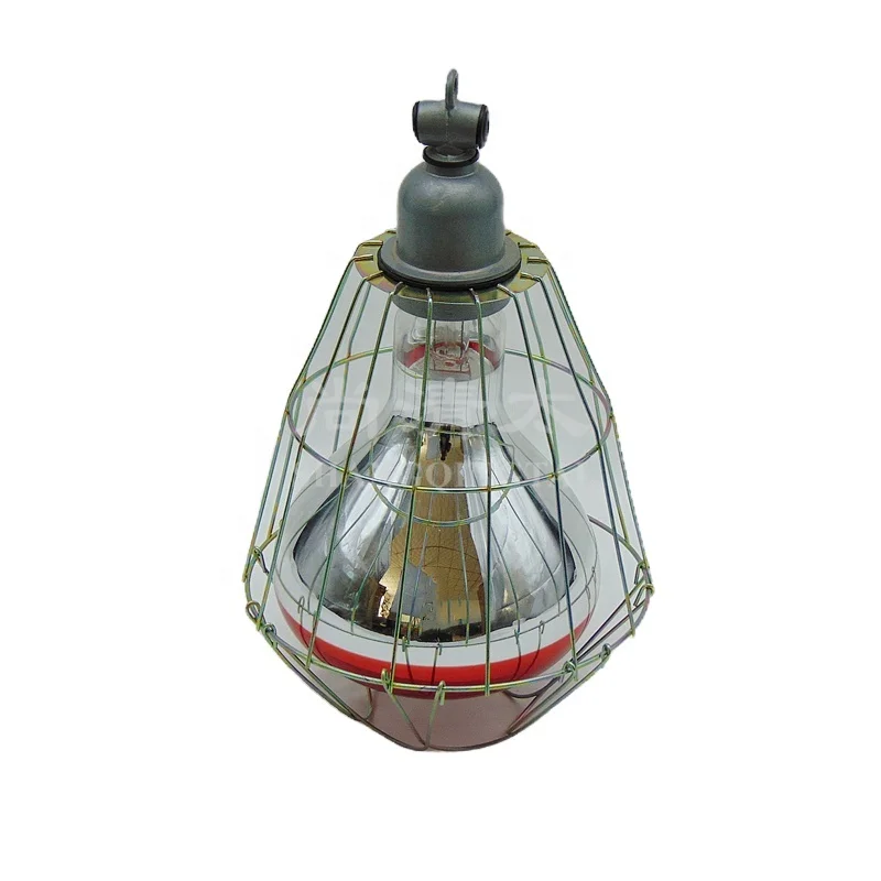 Heat Lamp Bulb R40 175 Watt Painted Red Infrared Glass Lamp Bulb for Food Service Brooder Bulb Chicks Pet With Protective Nets