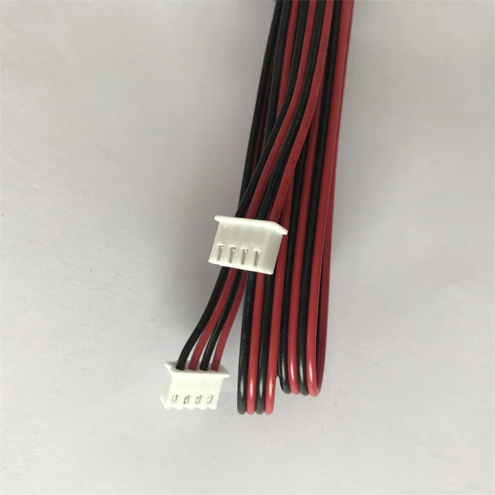Custom 2468/22AWG 4pins wiring harness 300v red and black connecting wire with tin-plated terminal for auto boat aviation