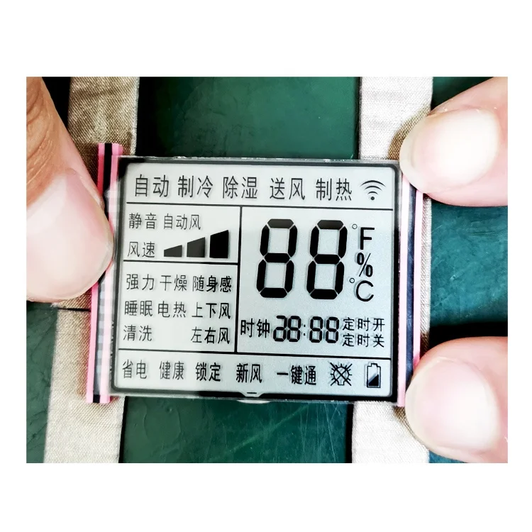 Low Power Segment Digit Panel Shenzhen LCD Screen Metal Pin Zebra Connector LCD Custom Digital Display For Air Conditioner