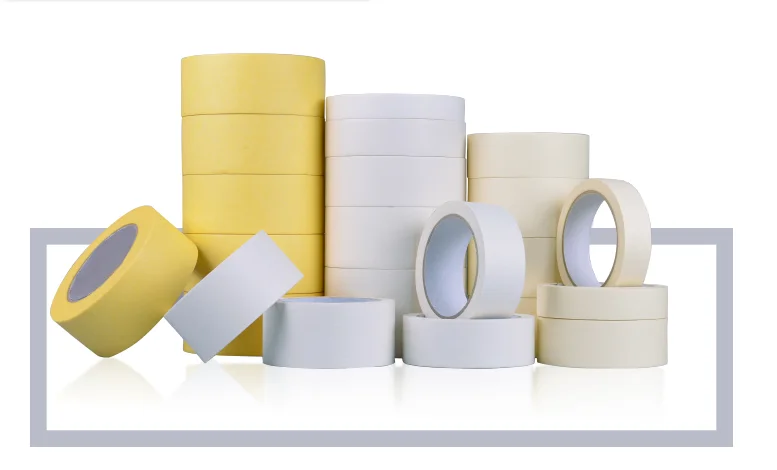 Automobile Spraying Cover Masking Tape Single Sided Crepe Paper with Heat-Resistant Rubber Adhesive Hot Melt Water Activated