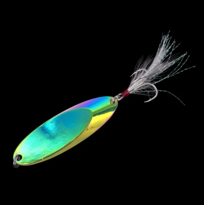 Saltwater Stainless Metal Hard Fishing Lure Casting Spoon Lure with Hook