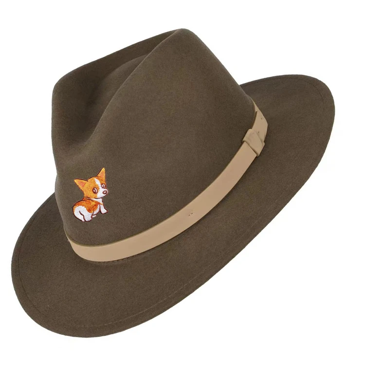 Wholesale Custom Australian Wool Felt Cowboy Hats High quality Custom Made wide brim Retro Fedora hat