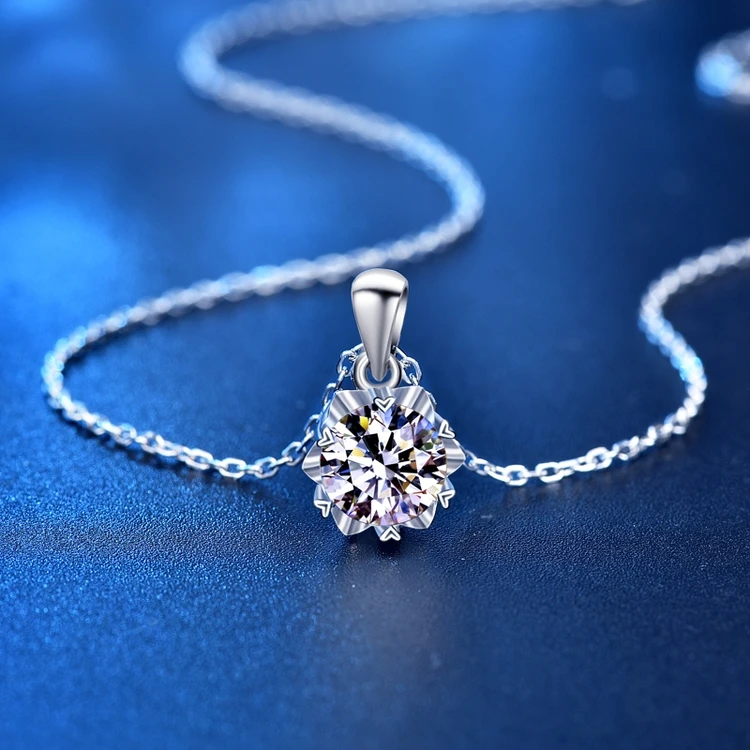 Ожерелье из серебра s925с муассанитом женское модное Трендовое ожерелье в Корейском стиле с ярким сердцем орнамент из муассанита с шестью крапанами