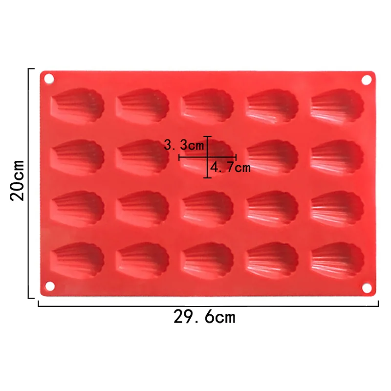 146 wholesale 20 Cavity Silicone Madeleine cake  mold cookie mold shell shape hand make cake cookie candy resin mold bpa free