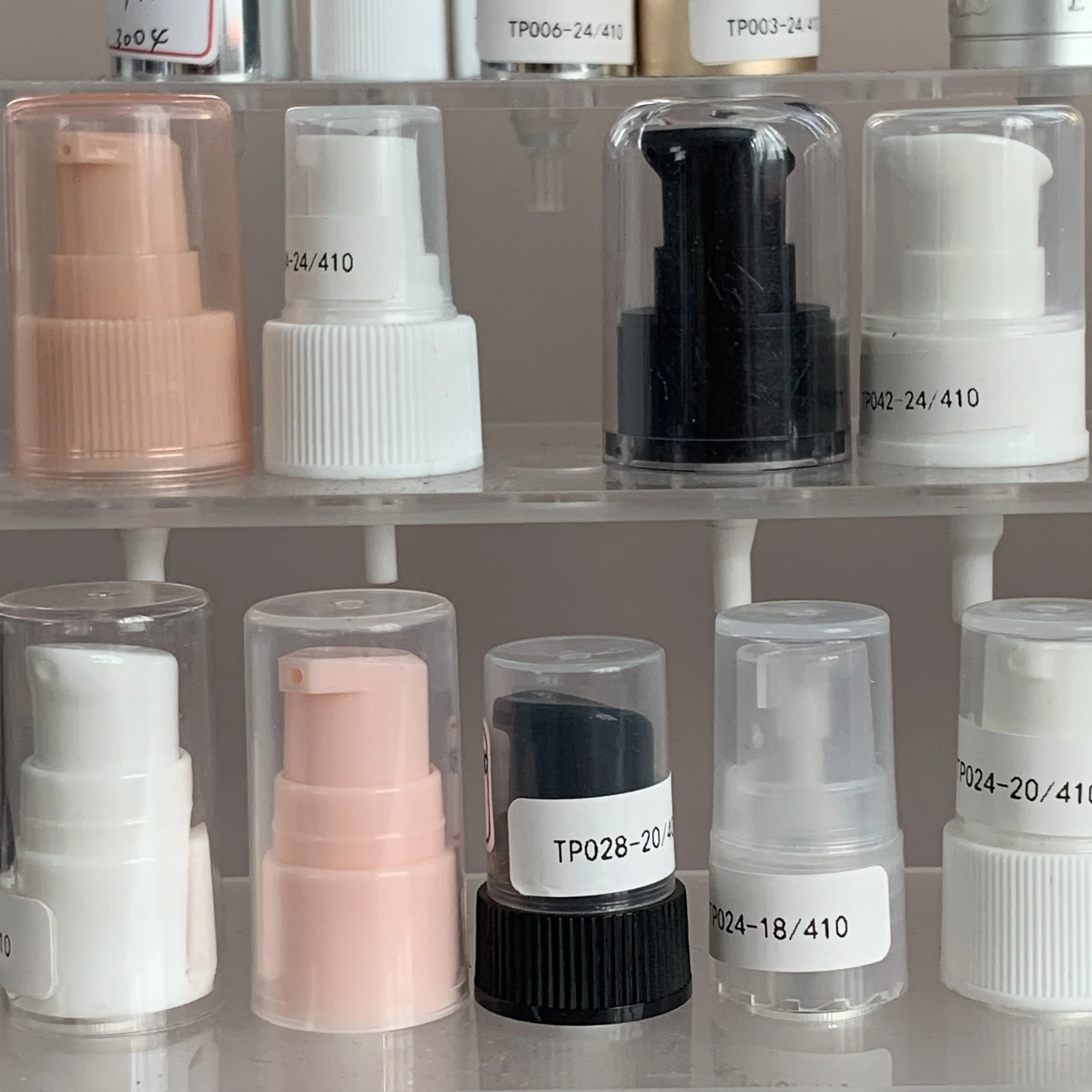 24/410 Cosmetic Plastic Cream Pump Spring Outside Treatment Dispenser Pump With Cap