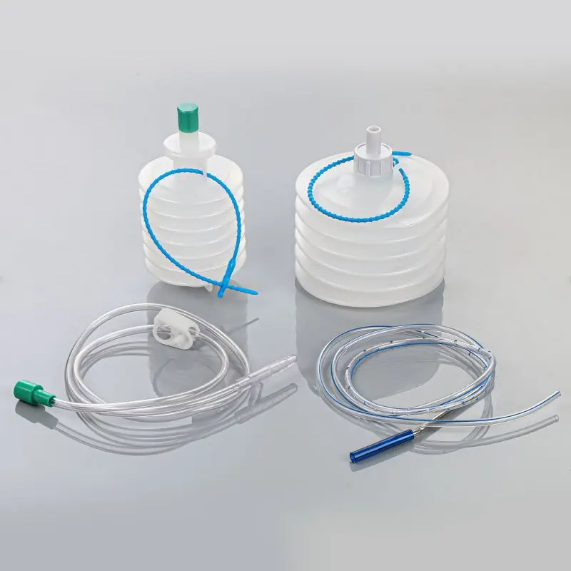 Disposable PVC hollow wound drainage system medical use