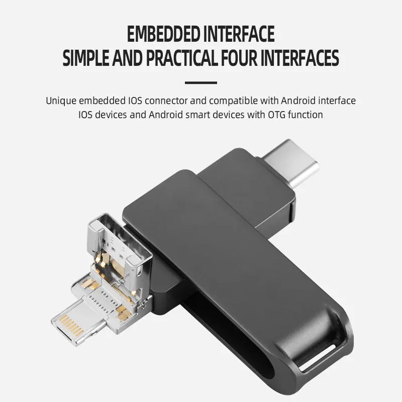 4 In 1 Usb Flash Drive USB3.0 2.0 Pen Drive 8gb 16gb 32gb 64gb 128gb Pendrives Type C Usb