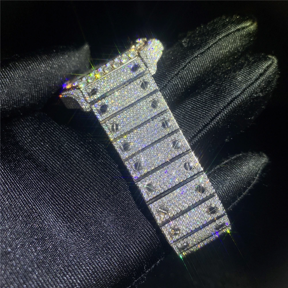  Заказные мужские и женские часы с бриллиантами Iced Out Роскошные модные блестящие циферблатом ободком VVS