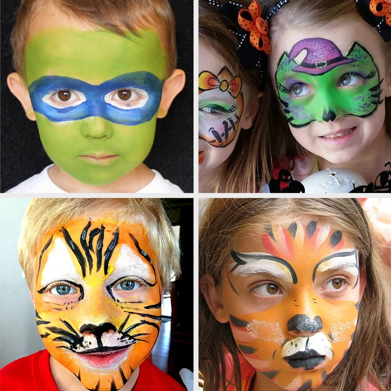 Low Price Professional Manufacture Wholesale 12 Colors Body Art for Kids Halloween Party Vegan Makeup Set Face Paint