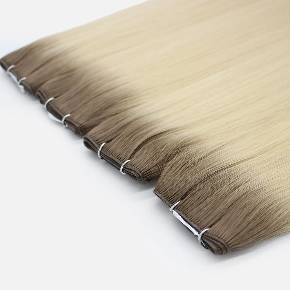 Russian Hair double genius weft human hair extensions mashin twin genius weft russian hair