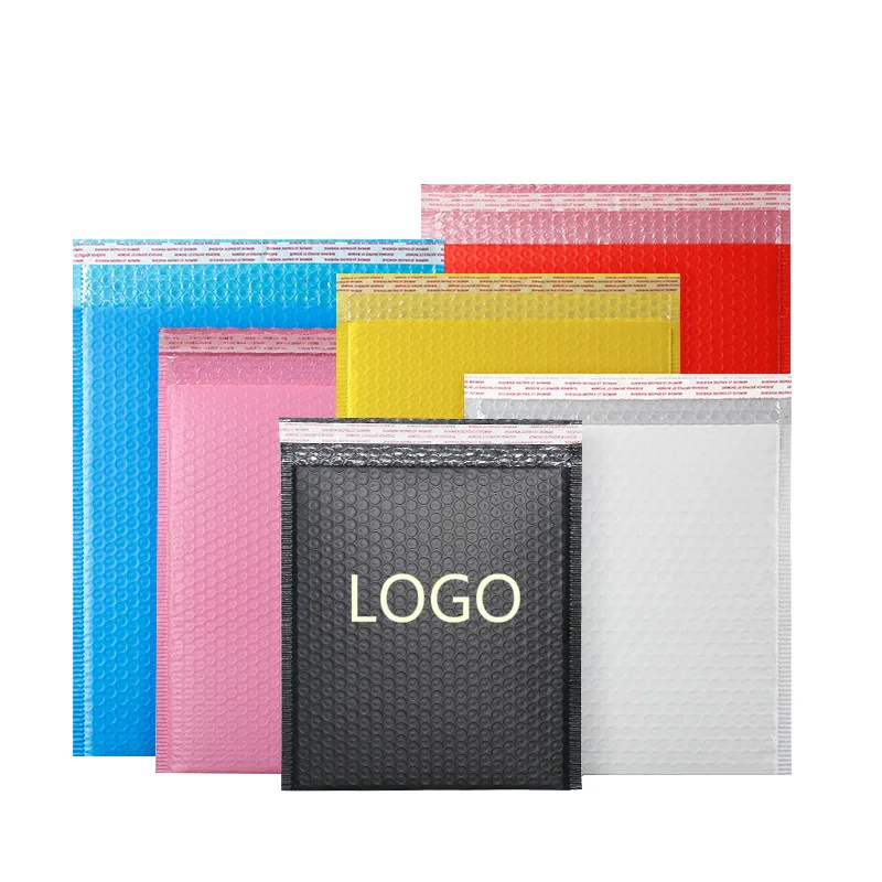 Custom Design Envelopes Padded Bubble Mailing Bags Black Glitter Metallic Foil Teal Bubble Mailers