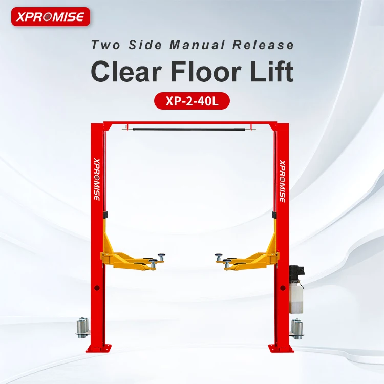 XPROMISE Two Post Lift Clear Floor Lift auto workshop equipment car elevator lift/auto hoist tire repair machine for sale