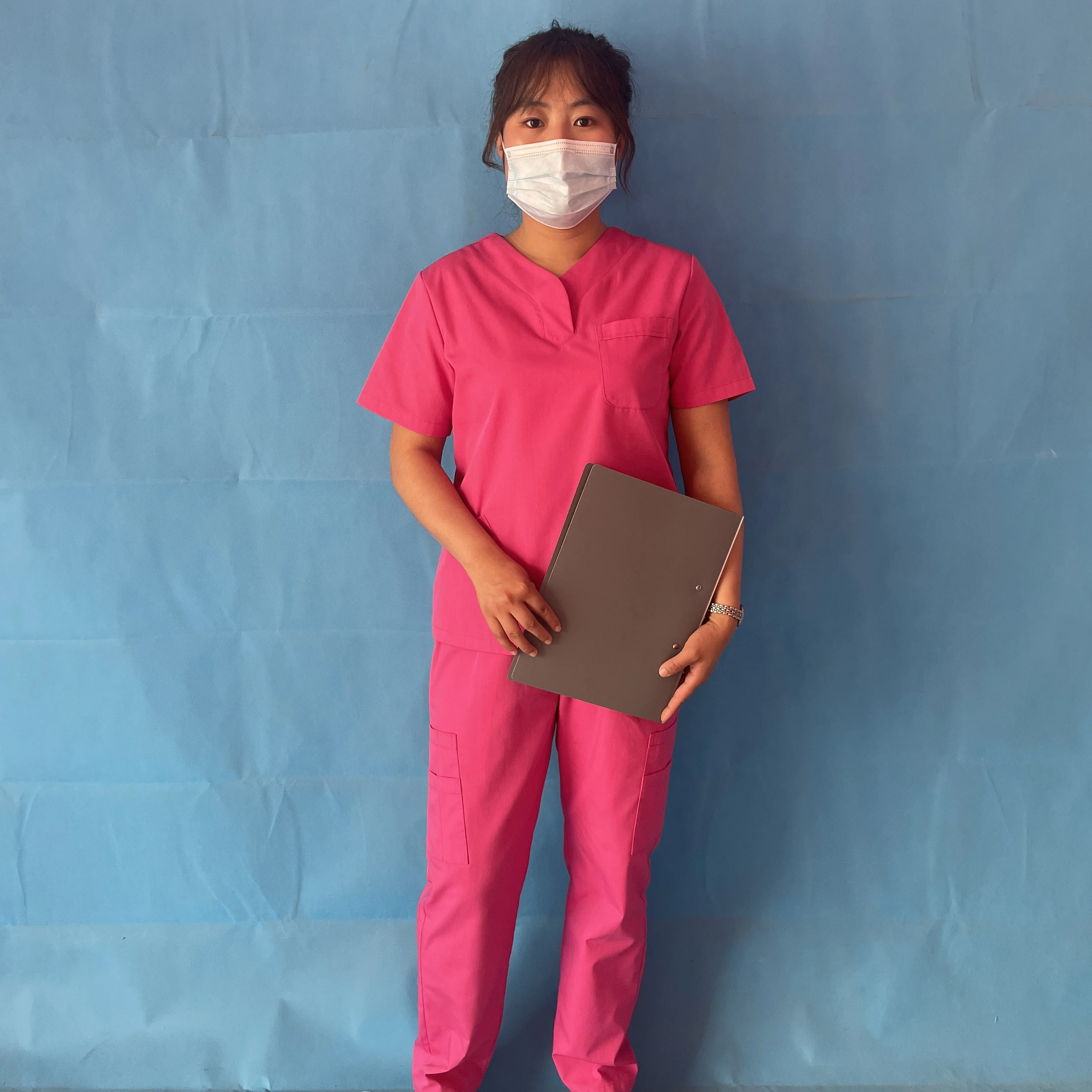 good quality  designer custom  style hospital nurse uniform medical scrubs wholesale comfortable female scrub set