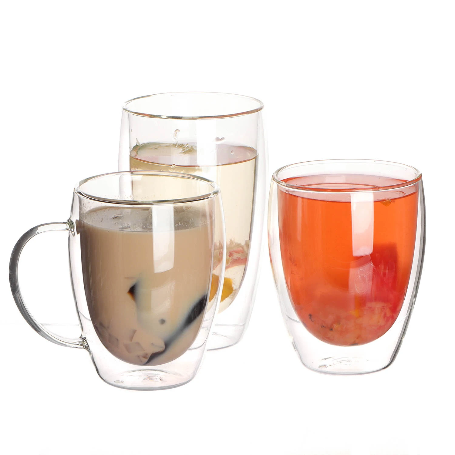 Creative Borosilicate Glass Cups Drinking Wine Set Mugs Transparent Double Wall Glass With Handle Cup Glass