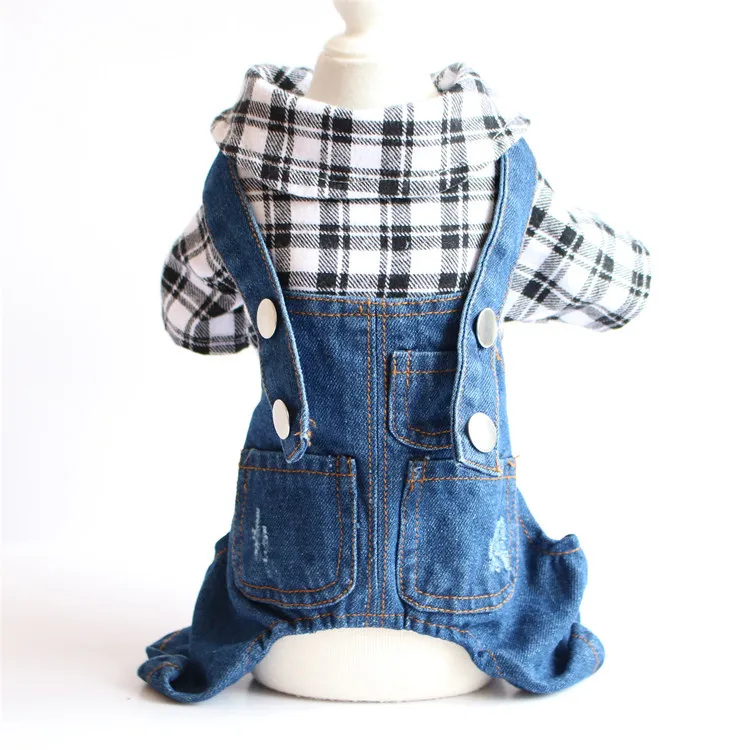 Private Label Four Legged Boy Dog Clothes Pet Microfiber Cleaning Wear Jeans Dog Couple Clothes Wholesale